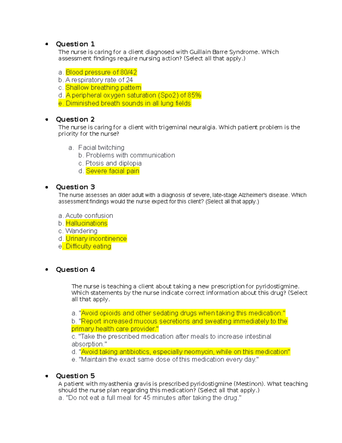 CM2 Exam 4 - EXAM 4 - Question 1 The nurse is caring for a client ...