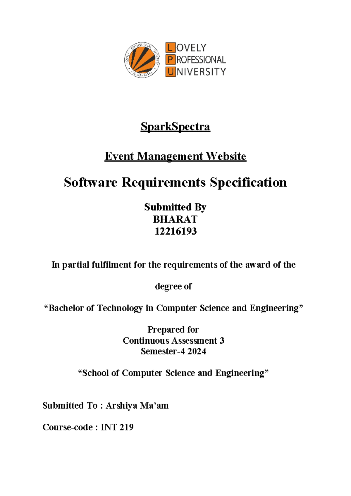 Frontend Report - SparkSpectra Event Management Website Software ...