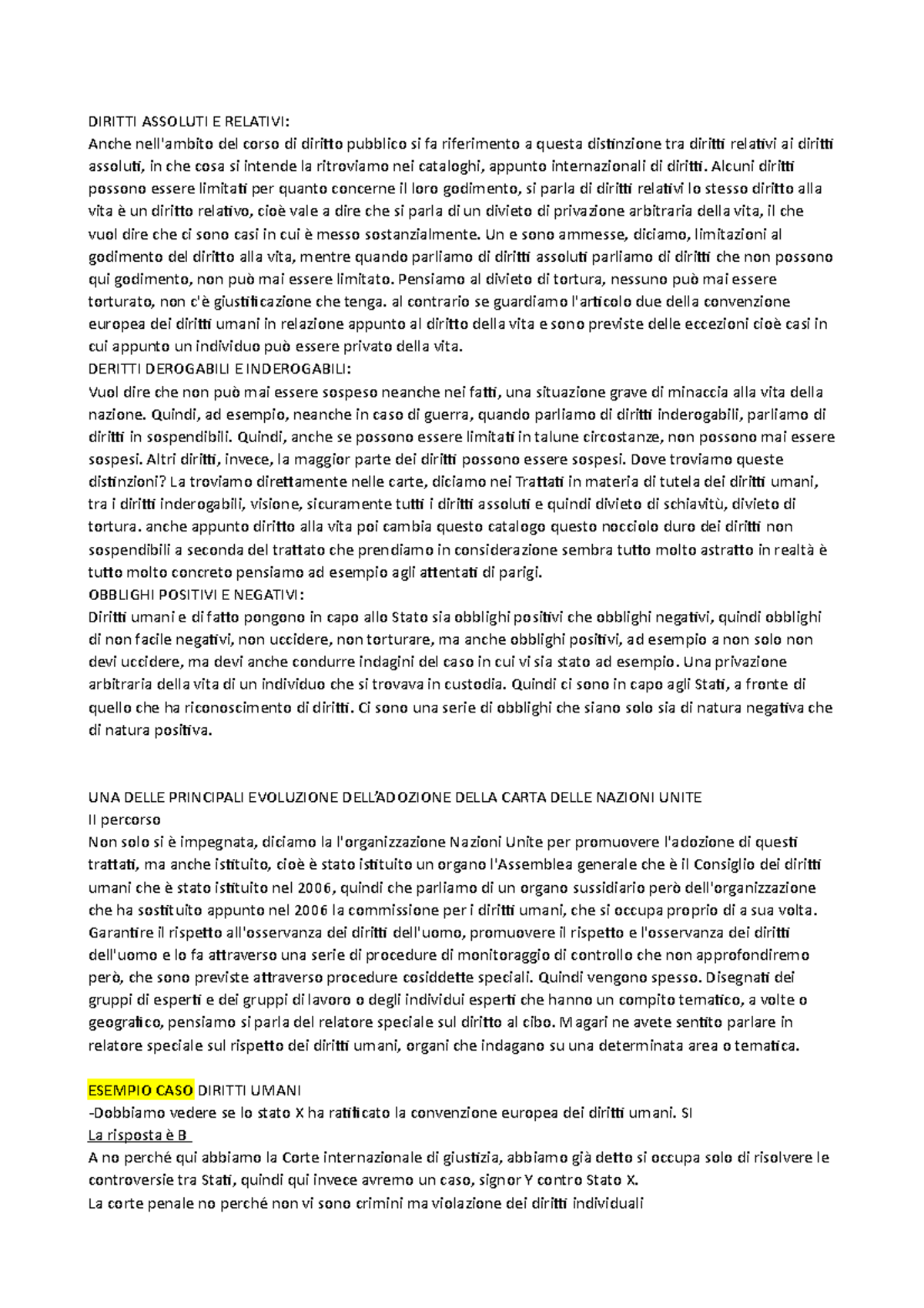 Diritti Assoluti E Relatividiritti umani DIRITTI ASSOLUTI E RELATIVI Anche nell'ambito del