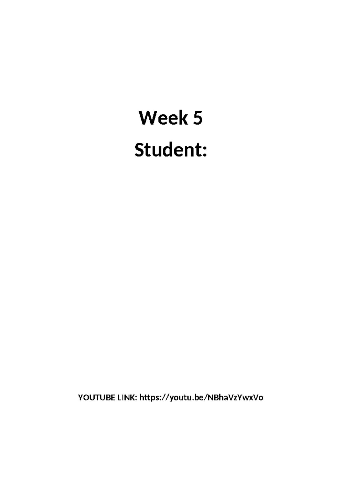 Week 5 Wukhwn - Ingles II - Week 5 Student: YOUTUBE LINK: youtu ...