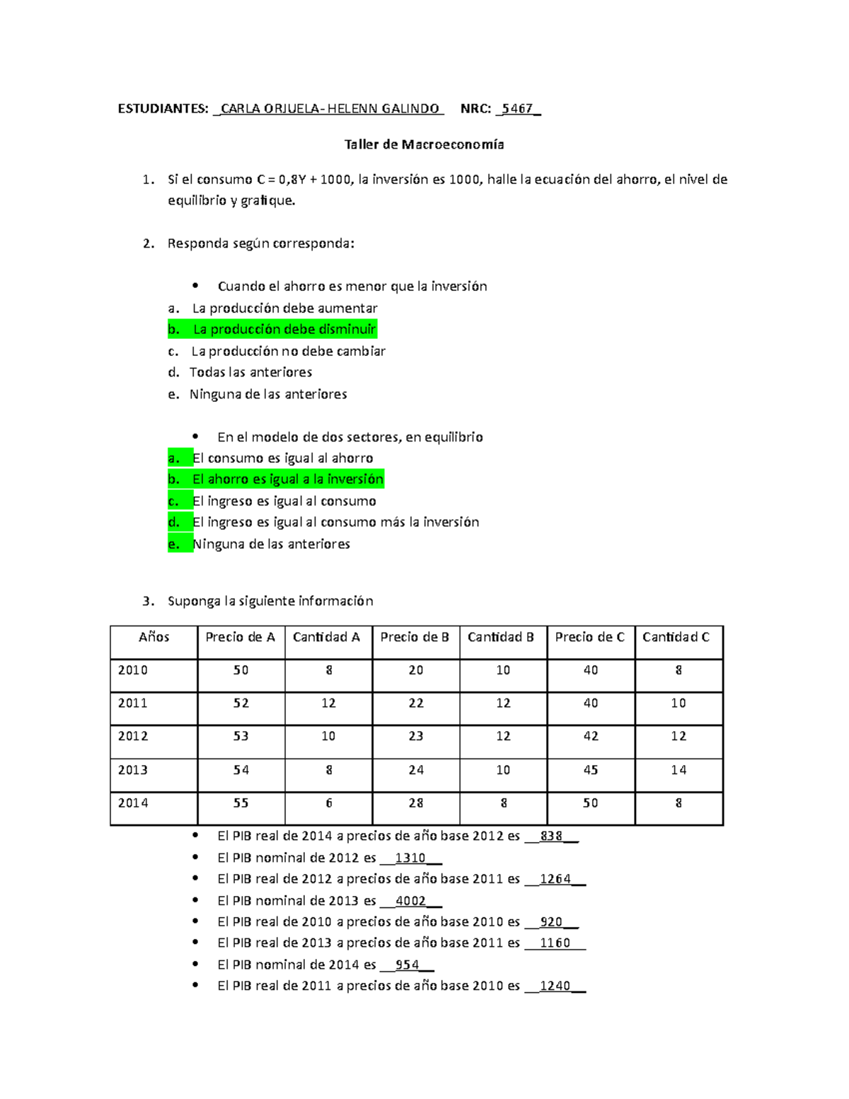 Taller 1 Macro - ESTUDIANTES: _ CARLA ORJUELA- HELENN GALINDO NRC ...