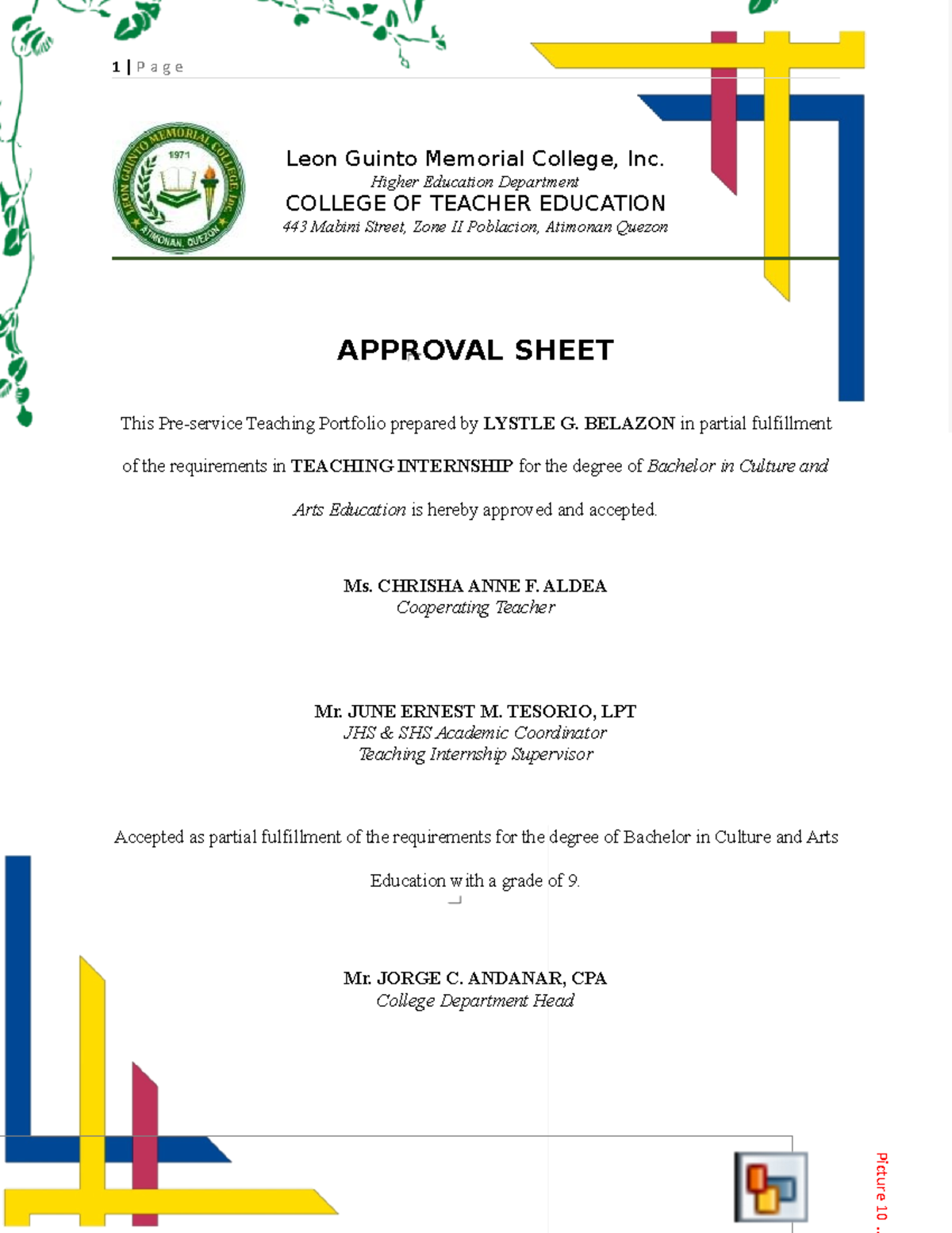 Lysportfolio This is interesting. Pict ure 10 Leon Guinto