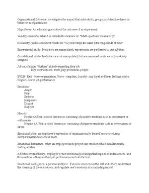 Organizational Behavior (MAN 12) Notes 6 - Organizational Behavior (MAN ...