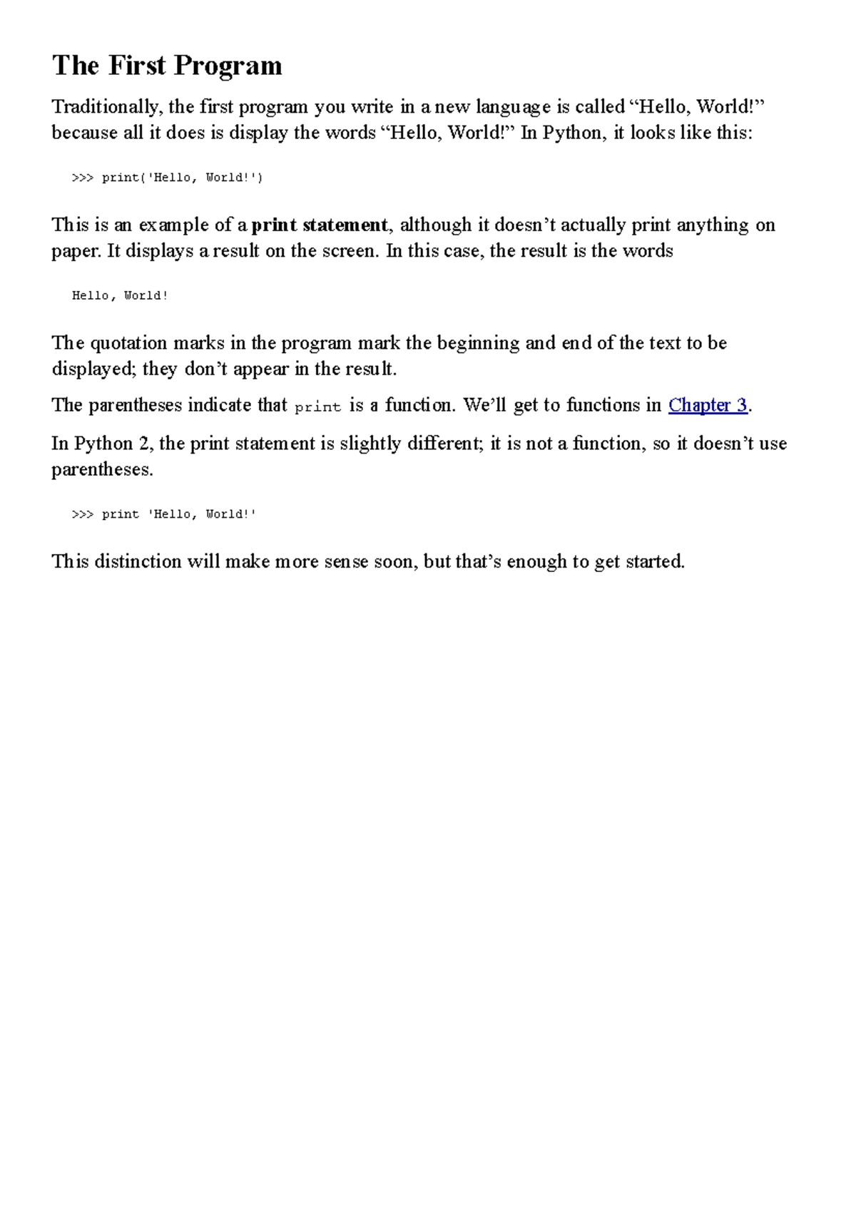 The First Program - The First Program Traditionally, the first program ...