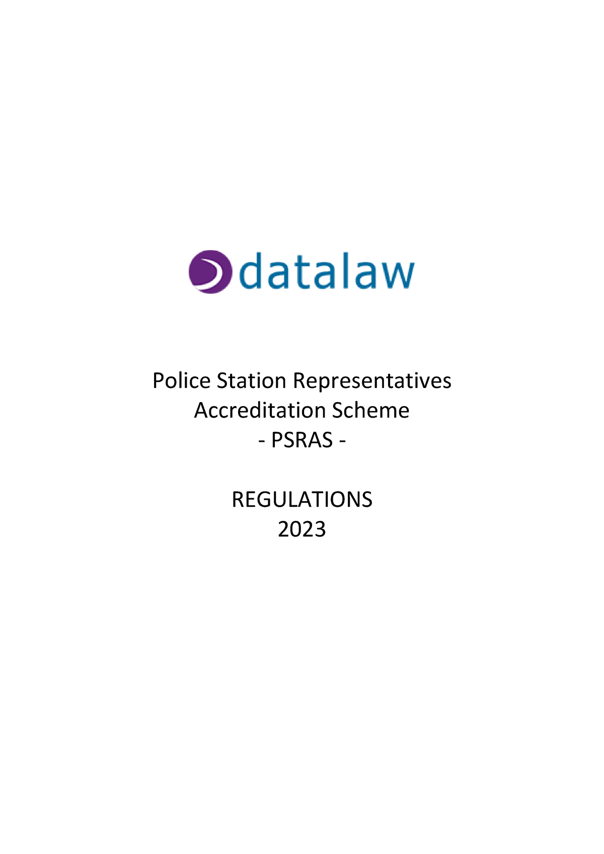 DATA LAW PSR Police Station Representatives Accreditation Scheme