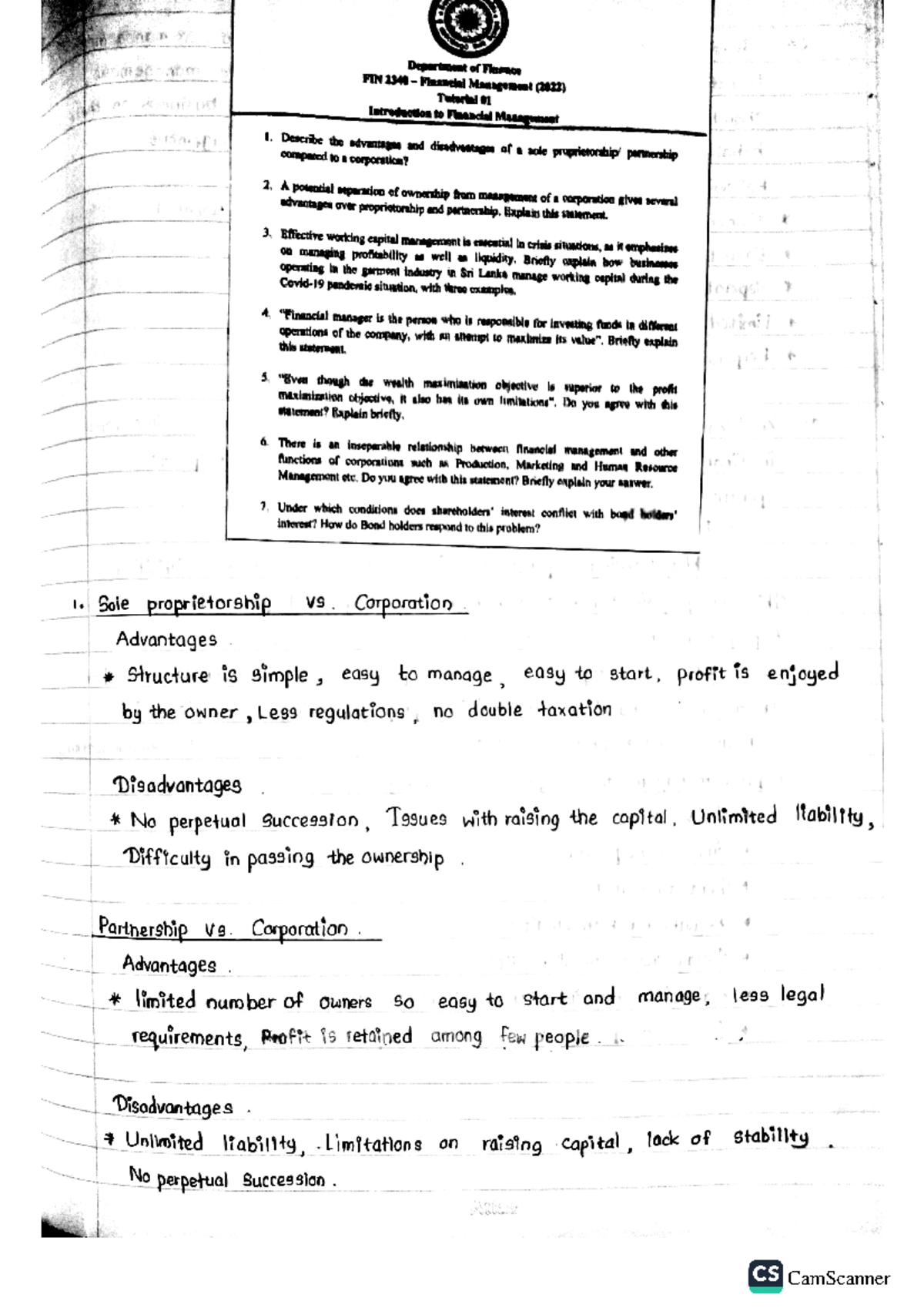 Financial management tutorial answers mathematics for computing studocu