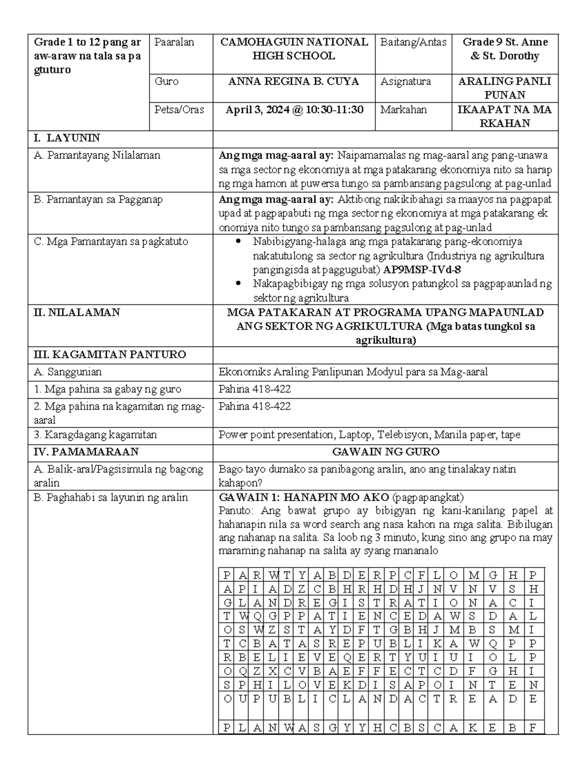 Annaa April 2 - Grade 1 to 12 pang ar aw-araw na tala sa pa gtuturo ...