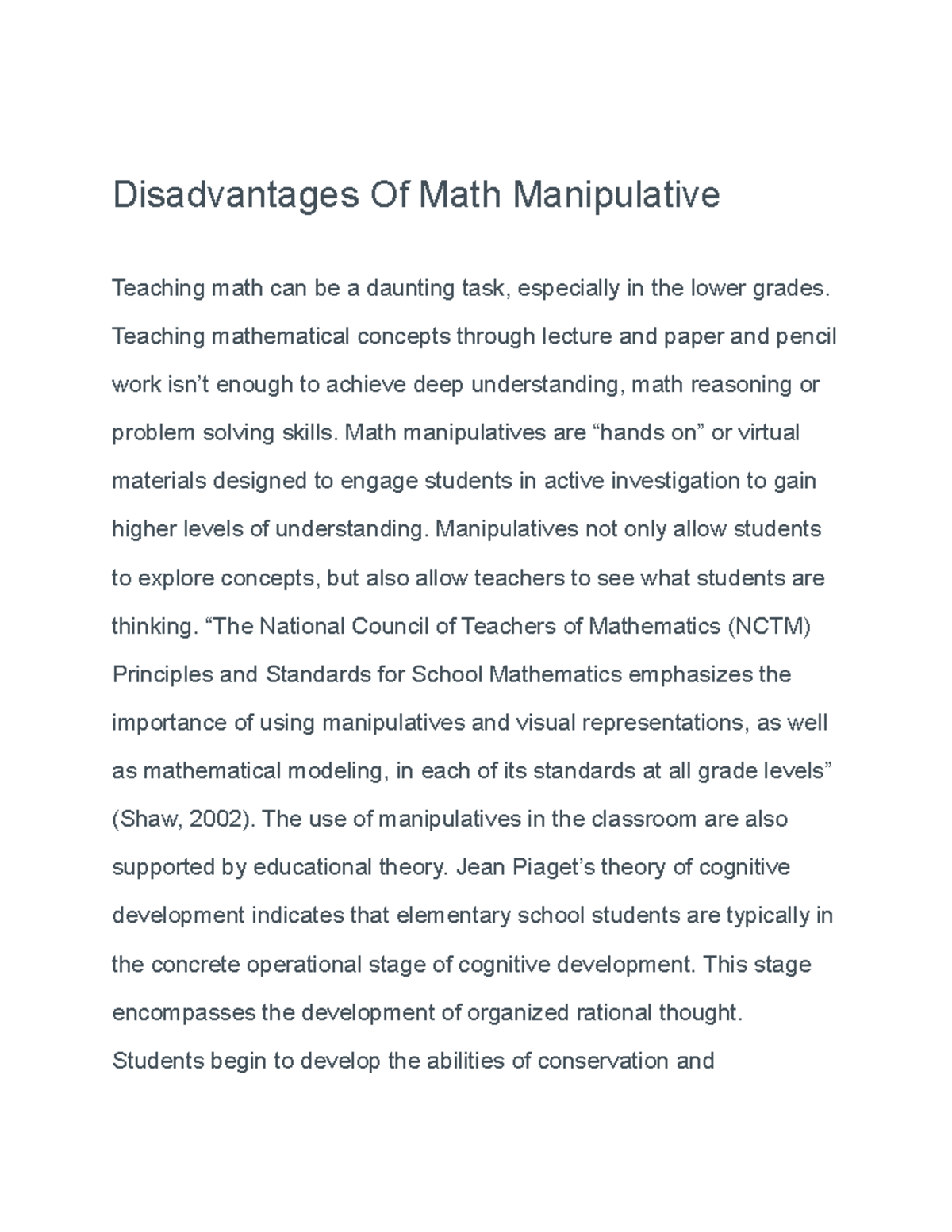 Disadvantages Of Math Manipulative Disadvantages Of Math Manipulative