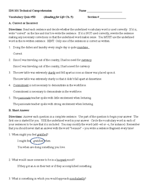 5 worksheet - IDS 101 Technical Comprehension Name ...