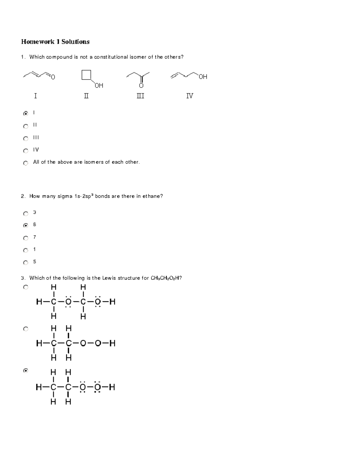 Homework Assignment 2012 - 1, 2, 5, 7, 9, 10 - Survey Of Organic Chem ...