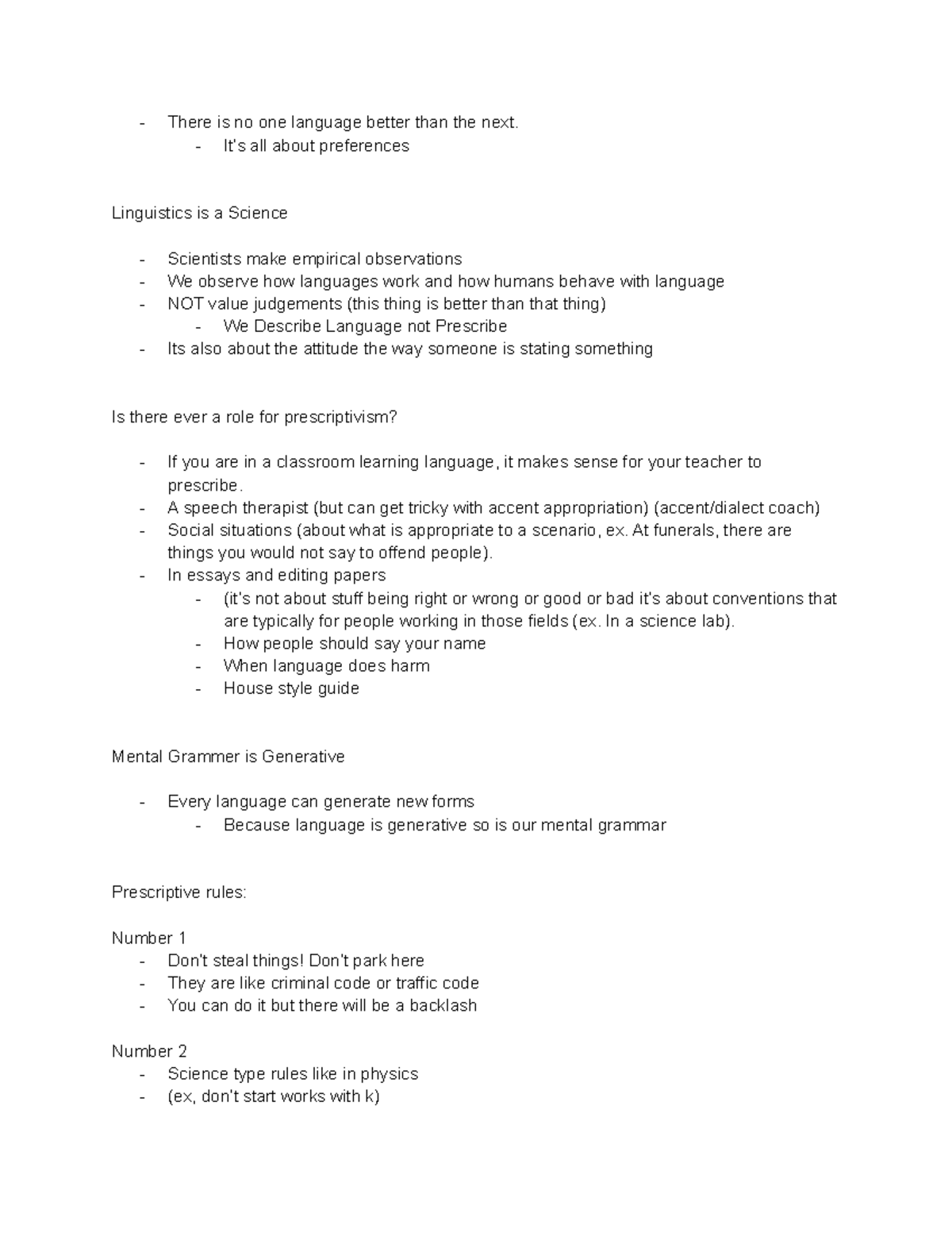 Lecture notes - There is no one language better than the next. It’s all ...