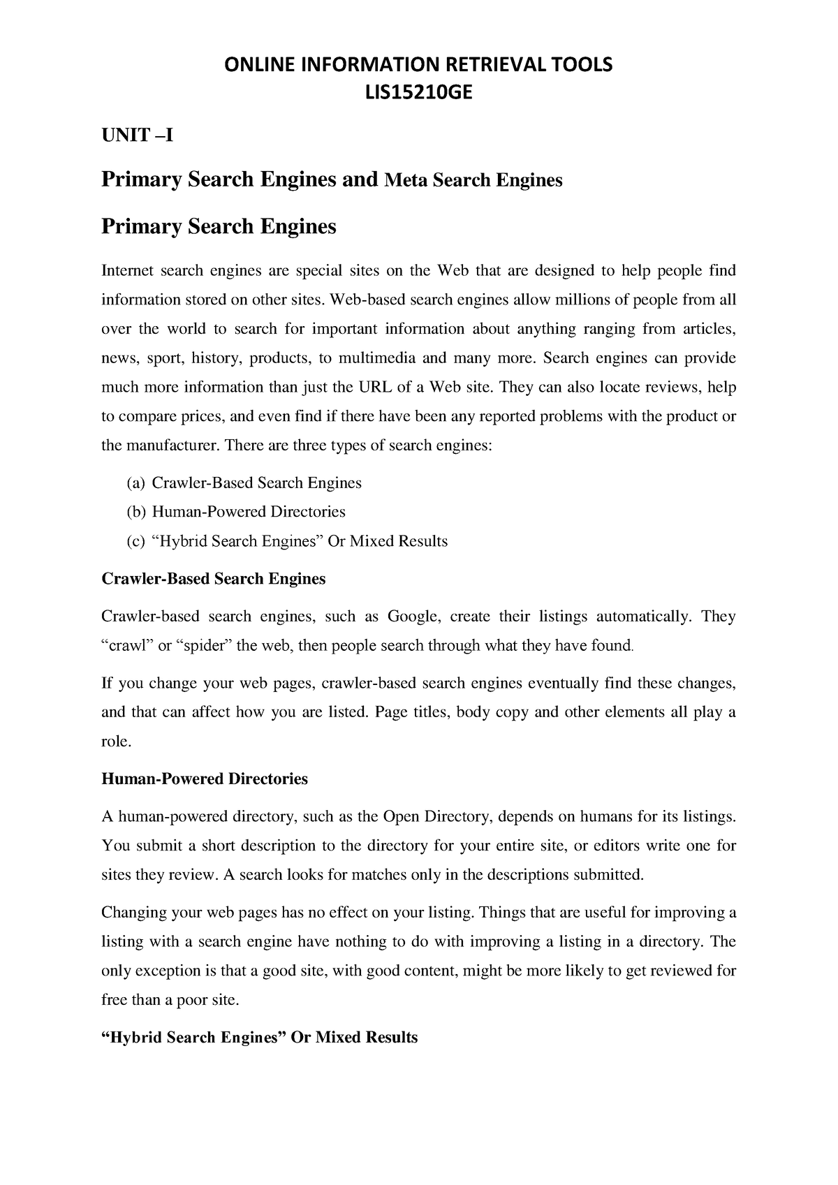 search engines essay