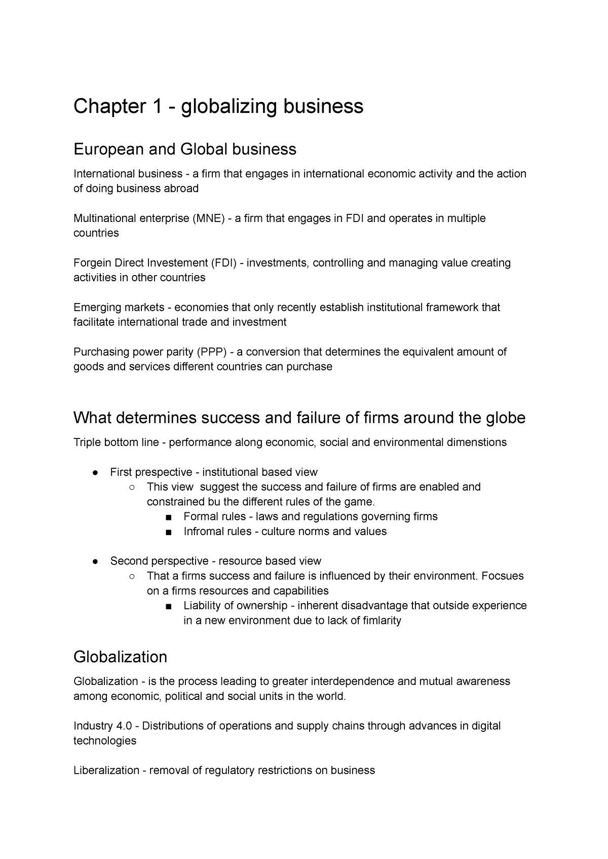 International Business - Chapter 1 - Globalizing Business European And ...