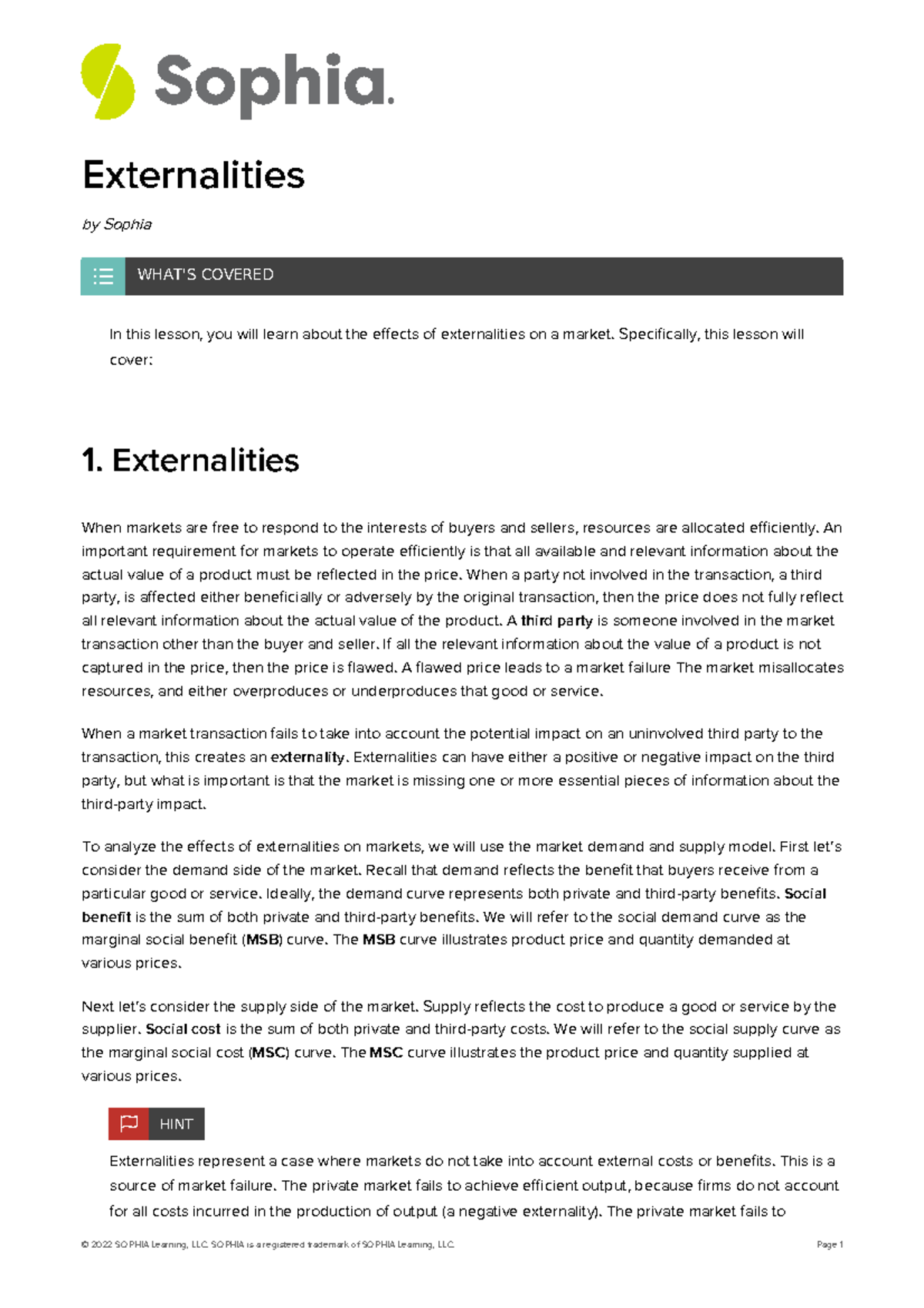 Externalities - PDF Version - Externalities By Sophia In This Lesson ...