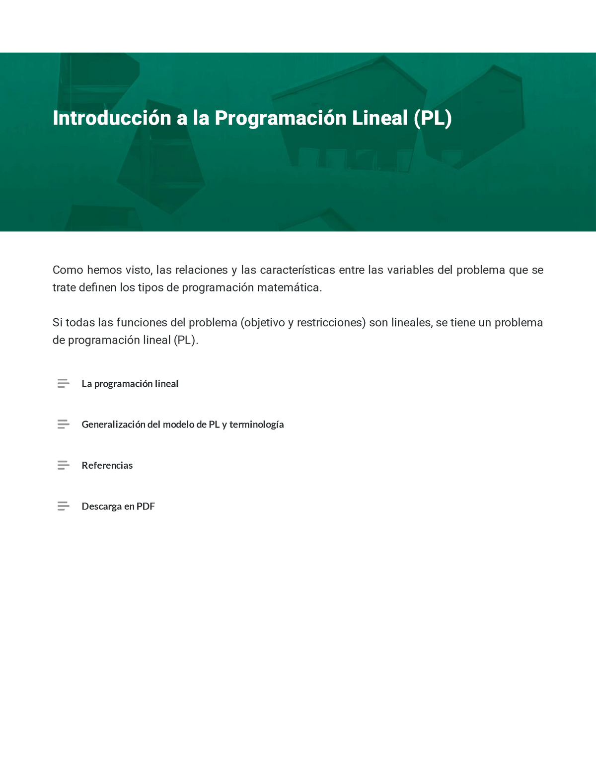 Introducción A La Programación Lineal (PL) - Como Hemos Visto, Las ...