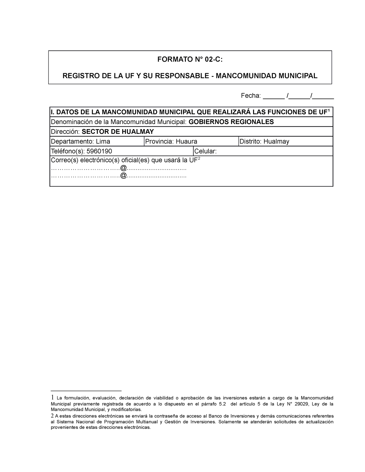 Formato 2c Directiva 001 2019 EF6301 - FORMATO N° 02-C: REGISTRO DE LA ...