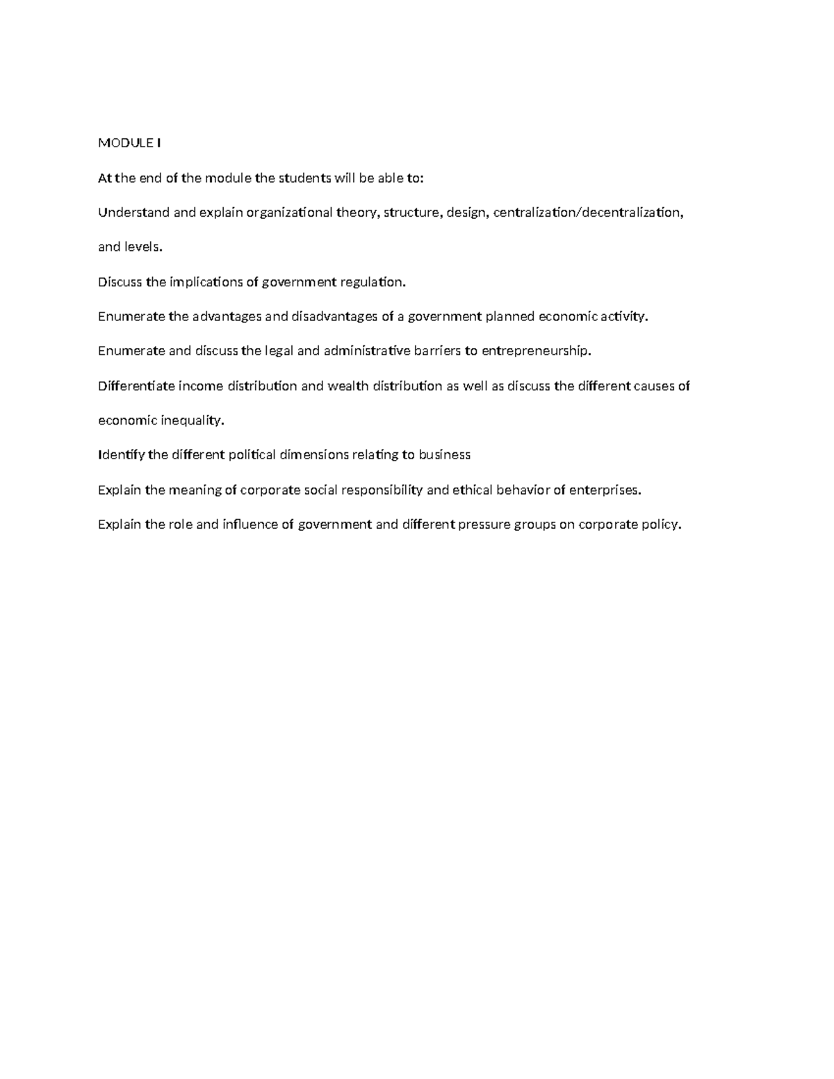 Module-I-WPS-Office - module - MODULE I At the end of the module the ...
