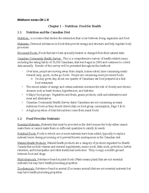 Chapter 14 - Lecture and textbook Notes - Chapter 14 – Nutrition during ...