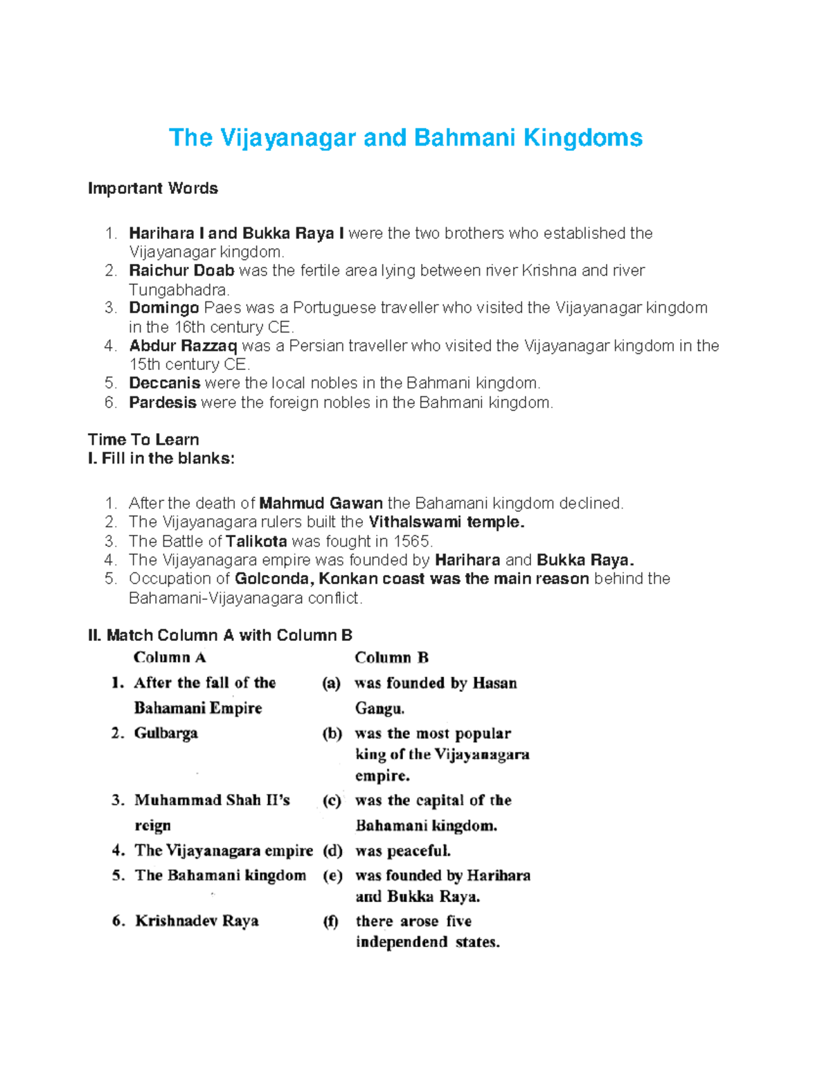 The Vijayanagar and Bahmani Kingdoms ncertbooksolutions The