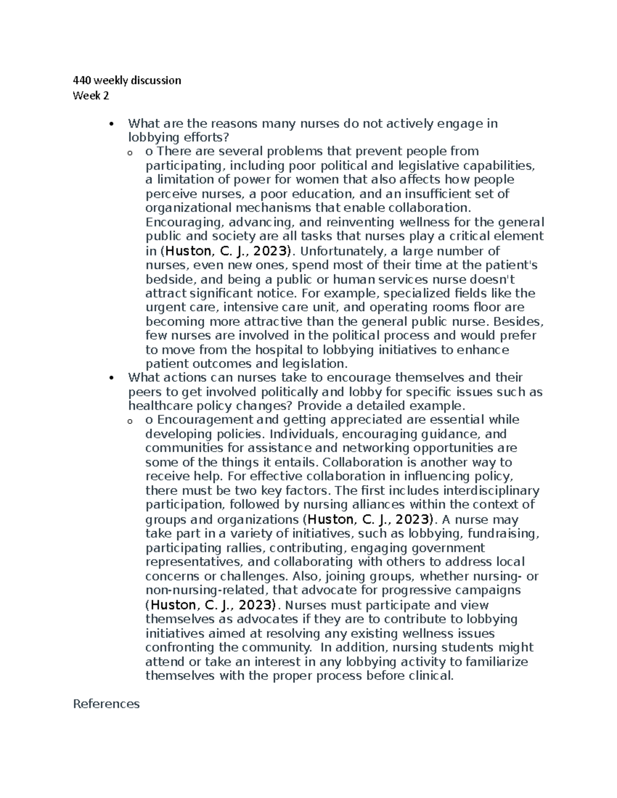 440 weekly discussion - 440 weekly discussion Week 2 What are the ...
