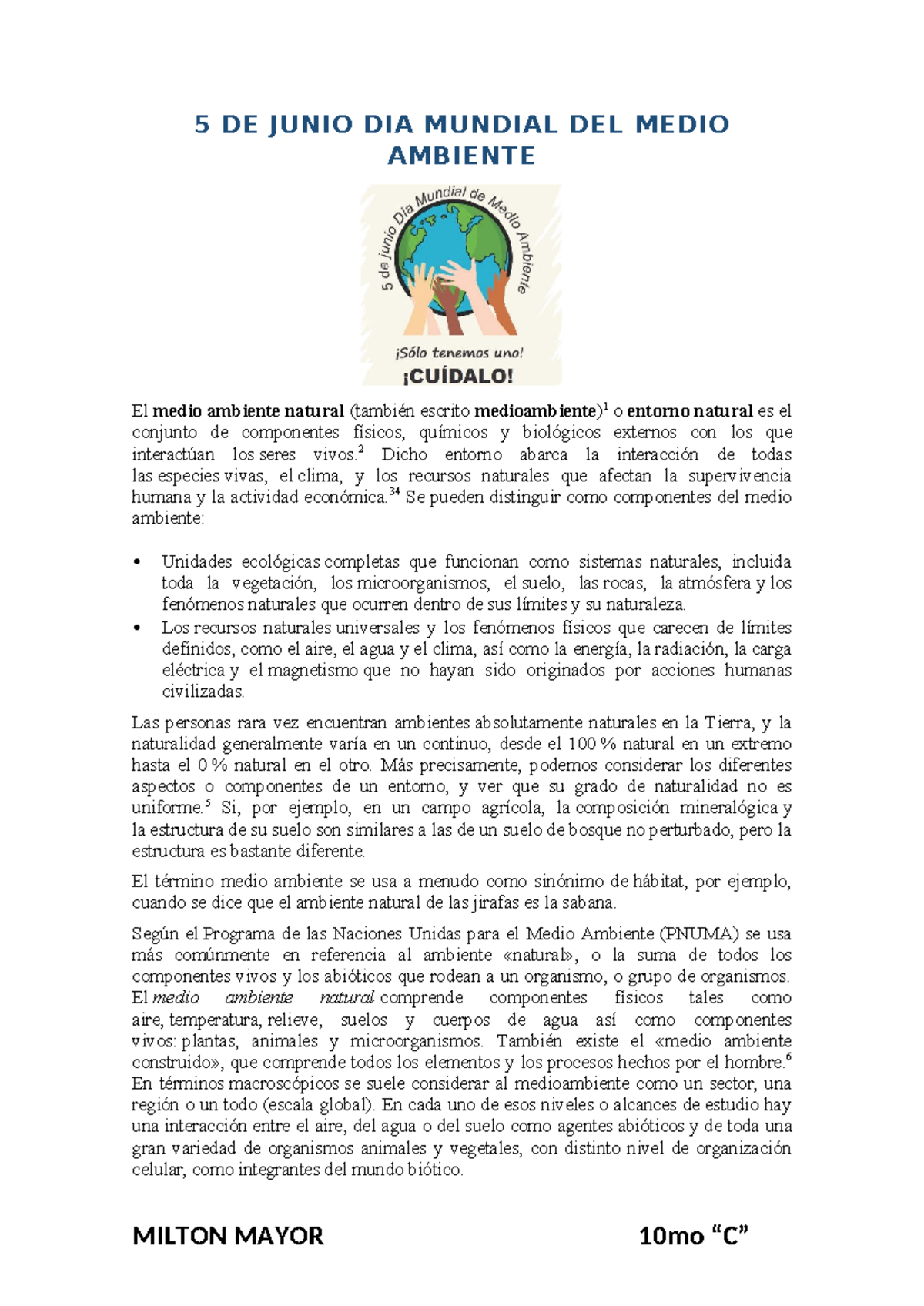 5 DE Junio DIA Mundial DEL Medio Ambiente - 5 DE JUNIO DIA MUNDIAL DEL ...