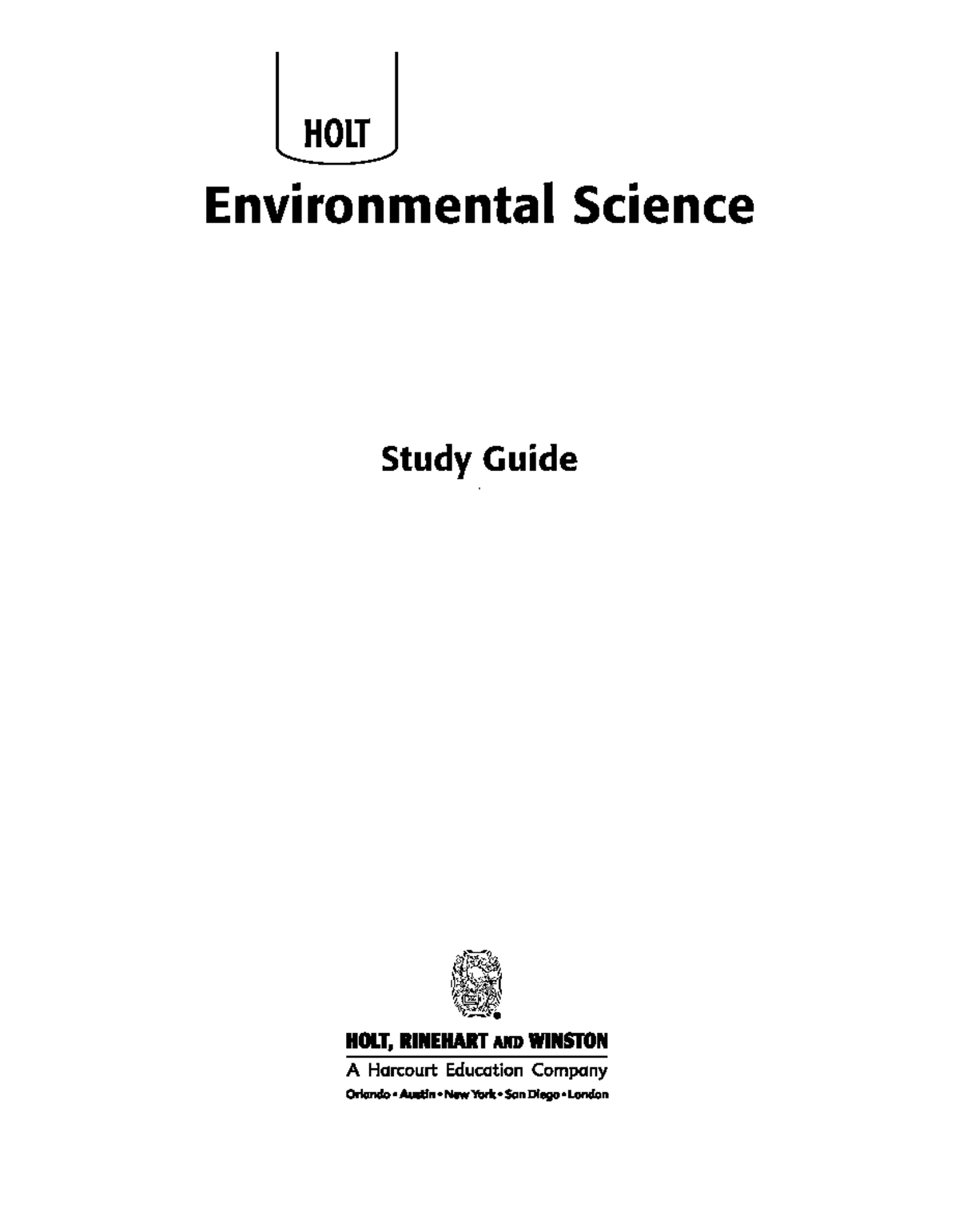 Enviro Science Study Guide - Environmental Science Study Guide . HOLT ...