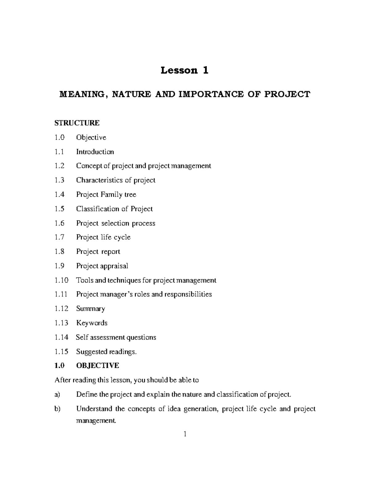 Project Identification IDEA Screening Project Appraisal - Lesson 1 ...