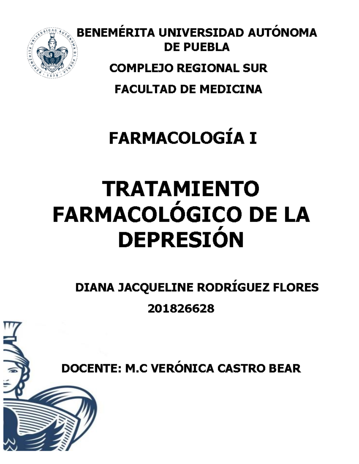 Tratamiento Farmacológico DE LA Depresión - BENEMÉRITA UNIVERSIDAD ...