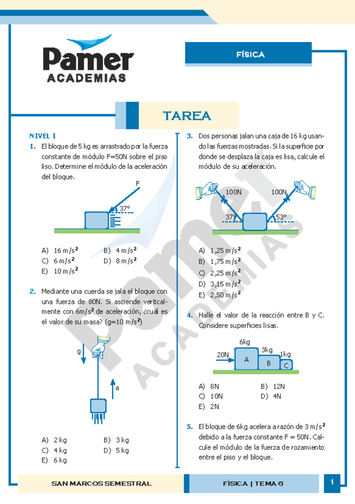 Fisica S6T - Ejercicios de física - SAN MARCOS SEMESTRAL 1 FÍSICA ...