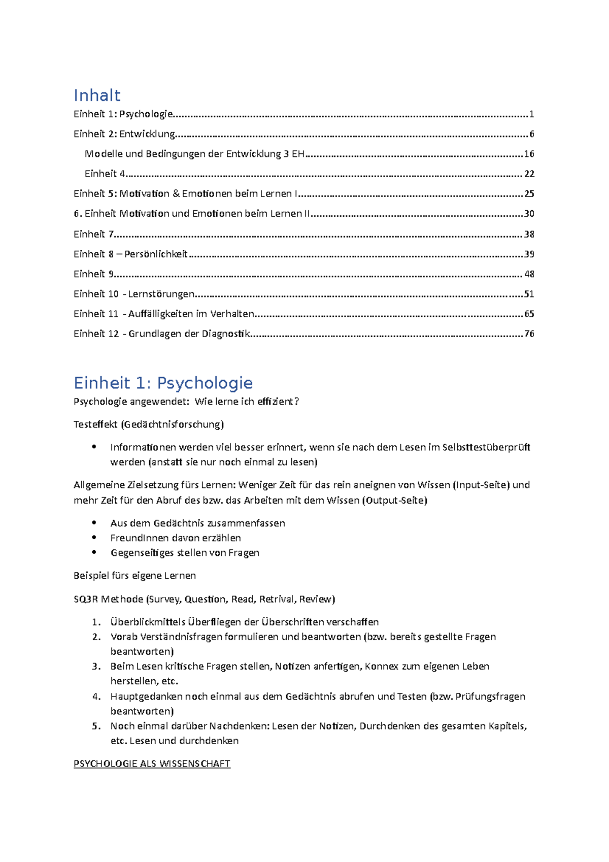 Zusammenfassung 2021 Individuums- Und Entwicklungspsychologische ...