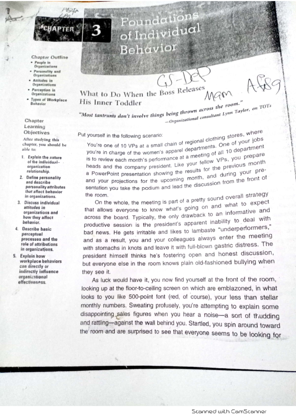 Chp 3 (OBC) - Lecture notes 3 - organizational behvaior - Studocu