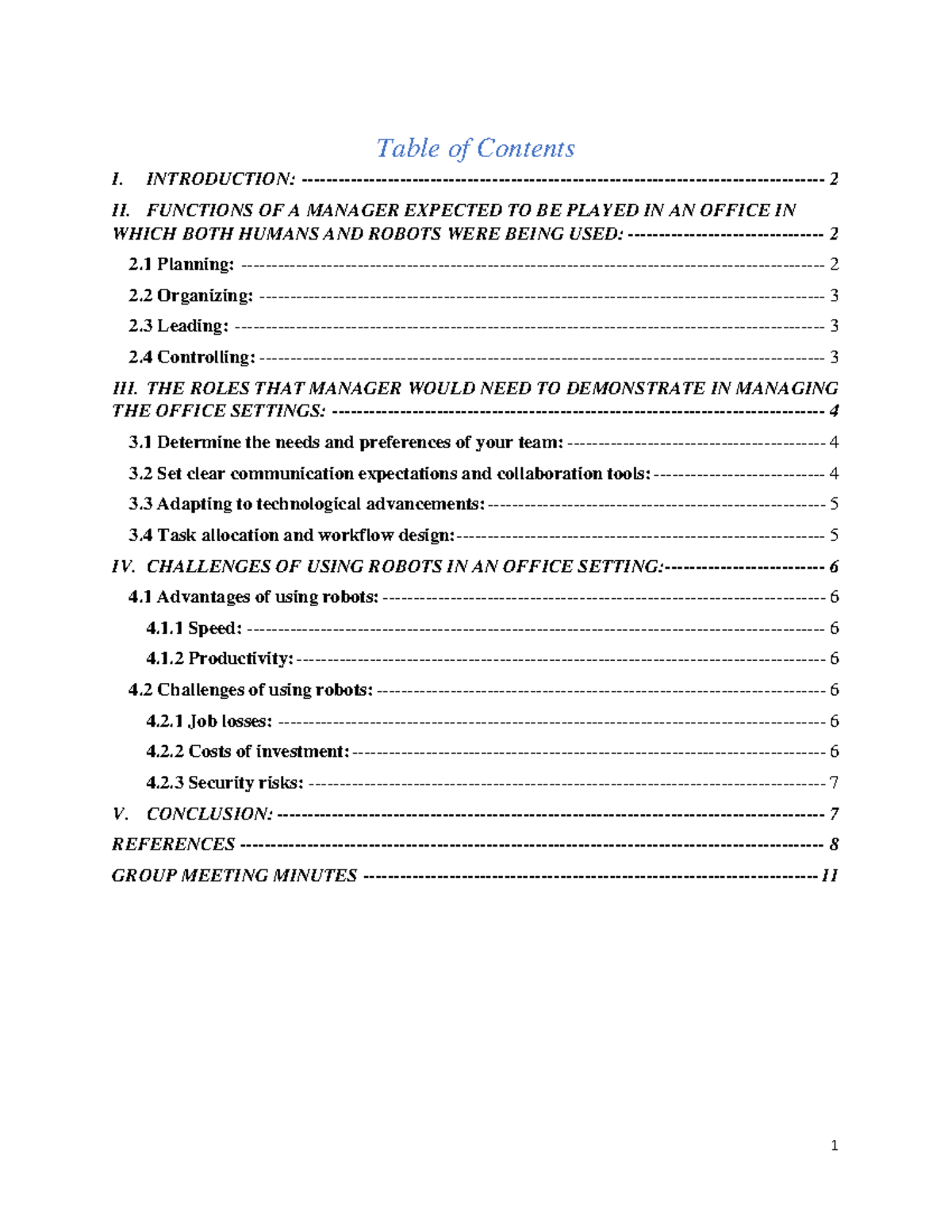 Assignment MGT 2023 - Table of Contents I. INTRODUCTION: - WHICH BOTH ...