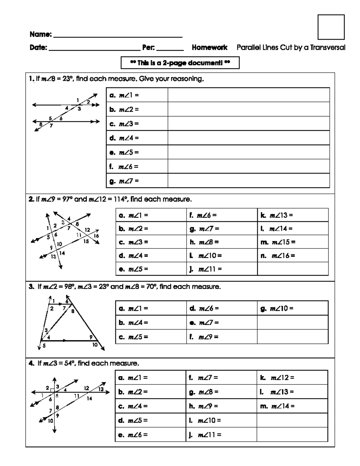 3-2 Practice - Geometry Work - Geo22 - Studocu