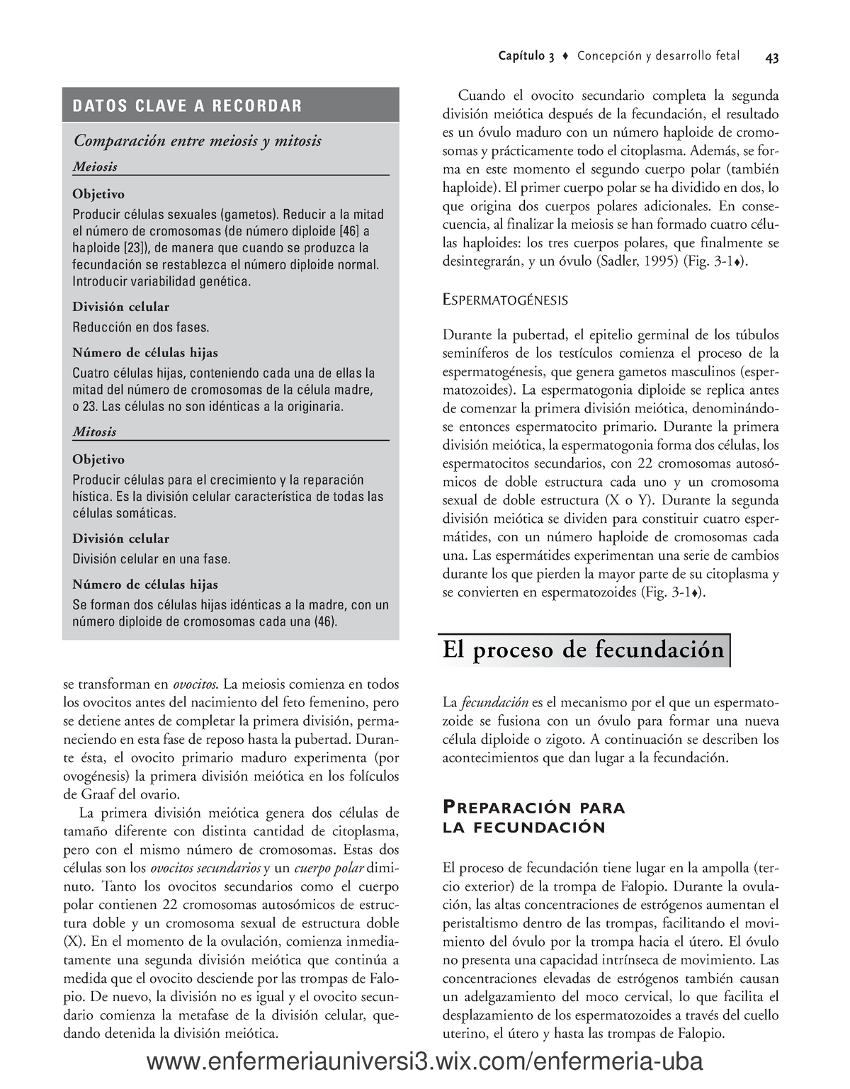 Copia De 3 División Celular Fecundación21 Pag Capítulo 3 ♦ Concepción Y Desarrollo Fetal 43 8446