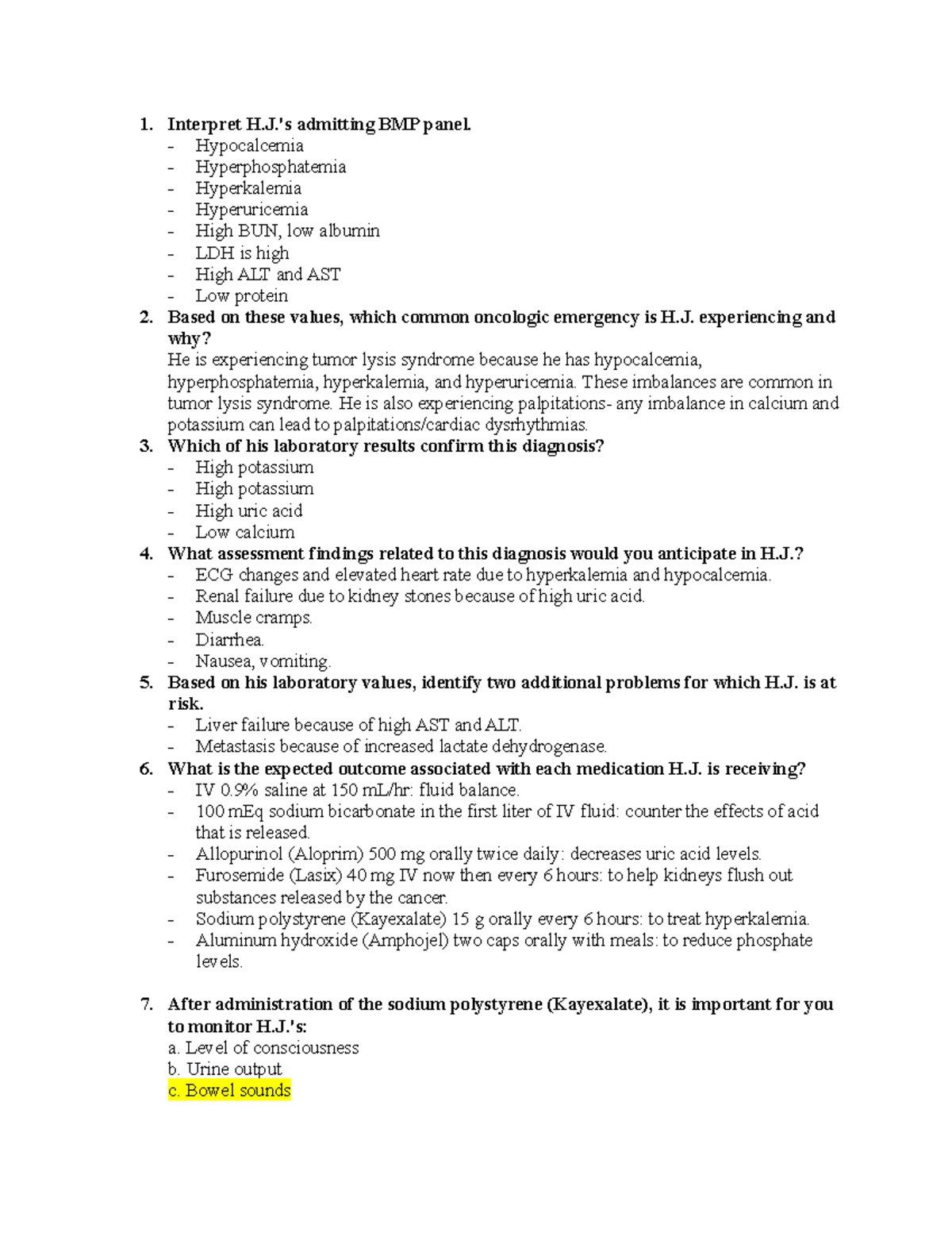 CASE Study 94 Complete - Interpret H.'s Admitting BMP Panel ...