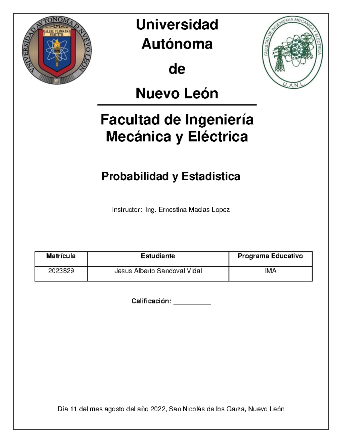 Actividad 1 Medio Curso - Universidad Autónoma de Nuevo León Facultad ...