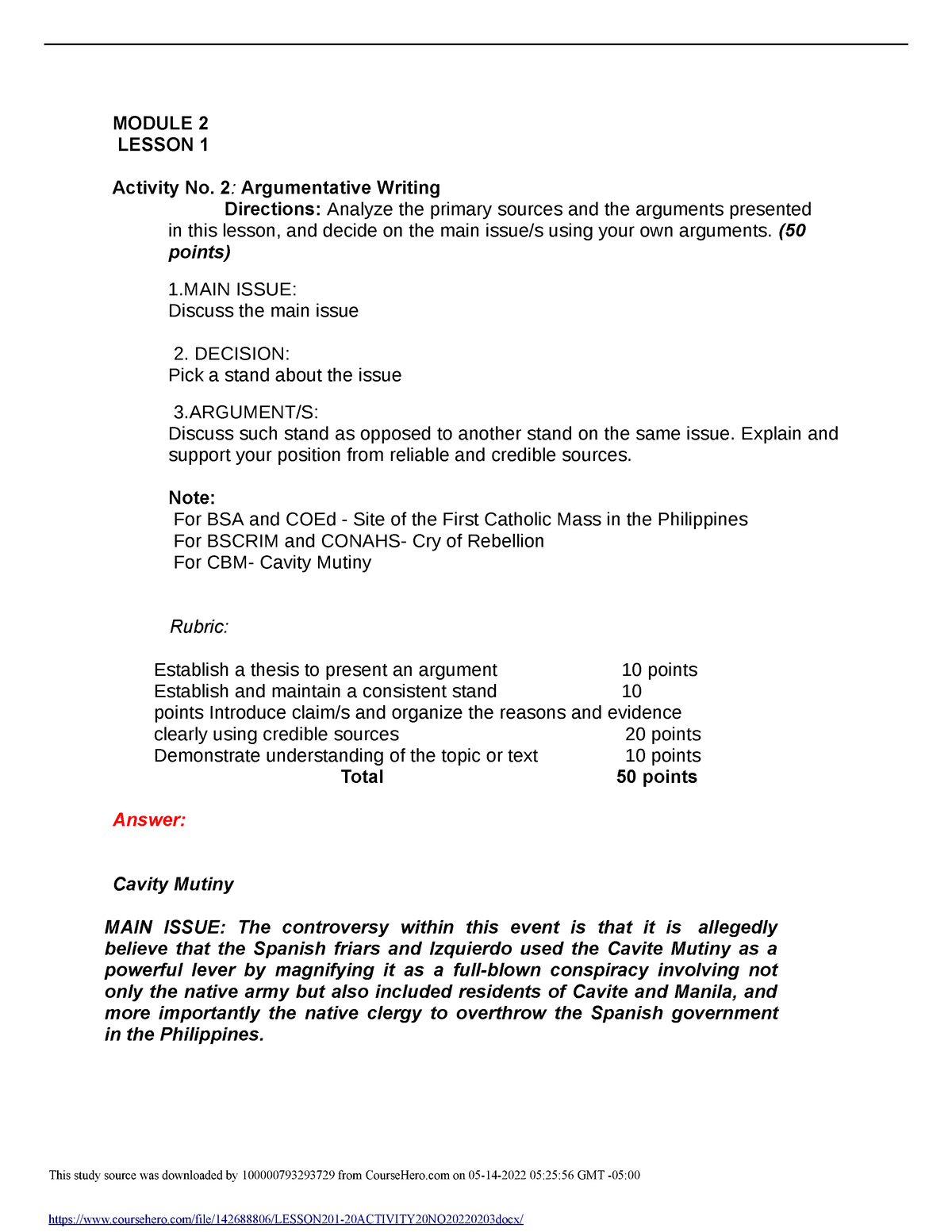 Lesson 201 20 Activity 20NO 202 20 203 - This study source was ...