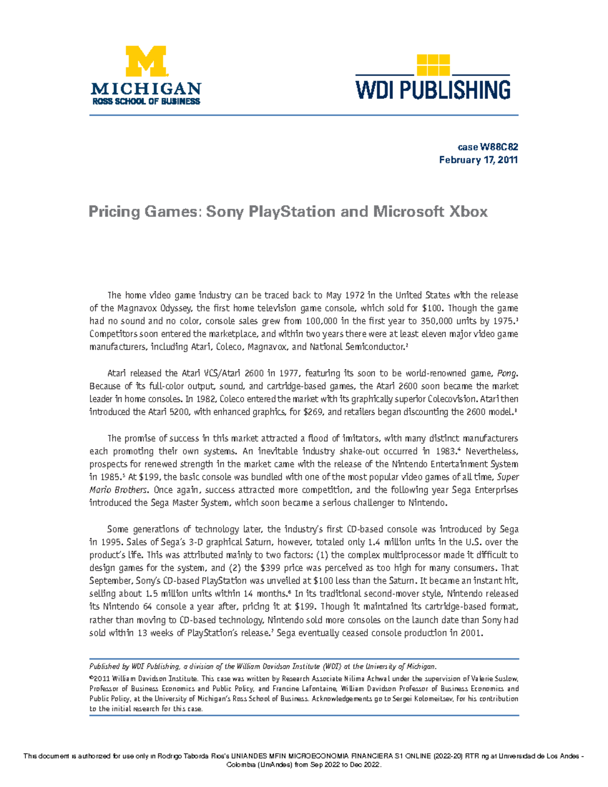 pricing games sony playstation and microsoft xbox case study solution