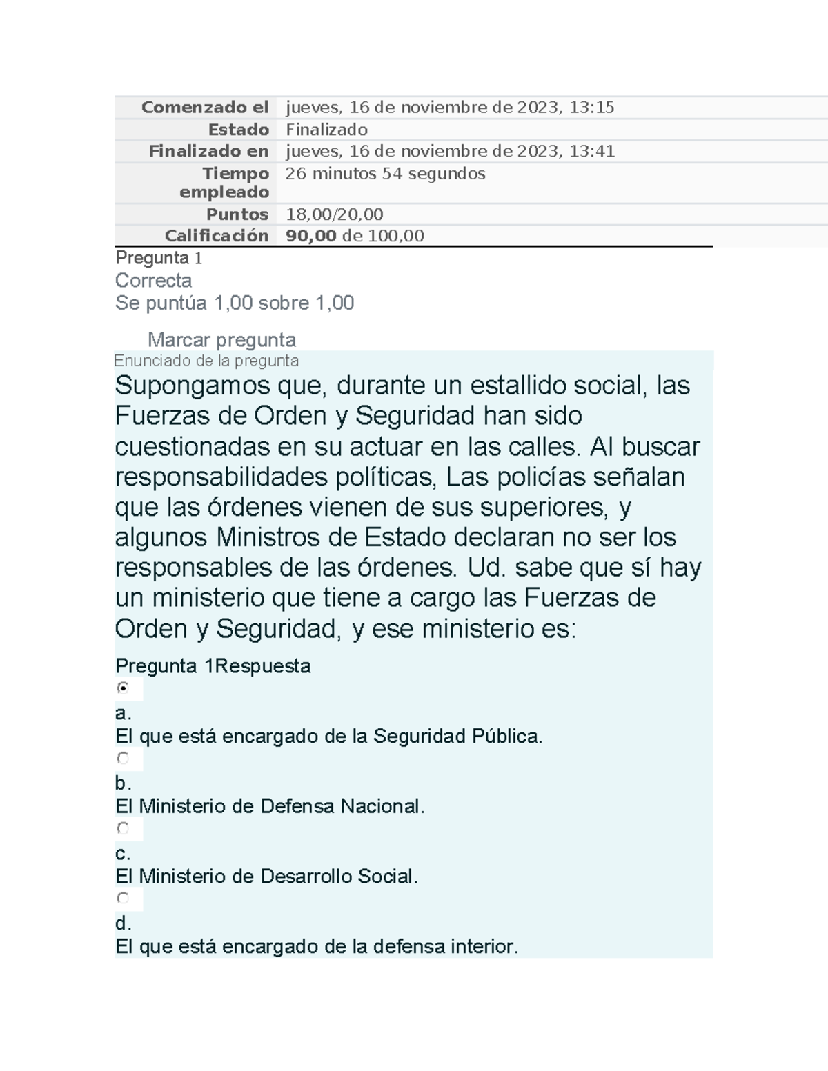 Examen derecho constitucional - Comenzado el jueves, 16 de noviembre de ...