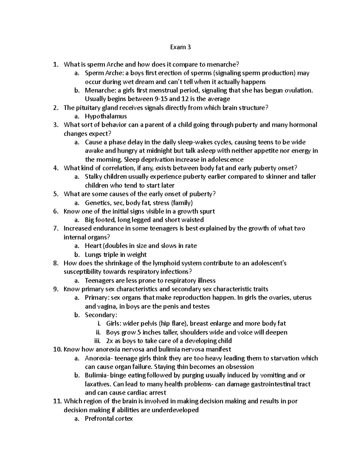 Exam 3 study guide - Exam 3 What is sperm Arche and how does it compare ...