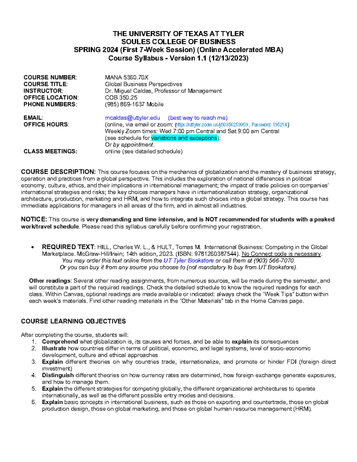 MANA+5360-70X+Spring+2024+Syllabus+v1 - THE UNIVERSITY OF TEXAS AT ...