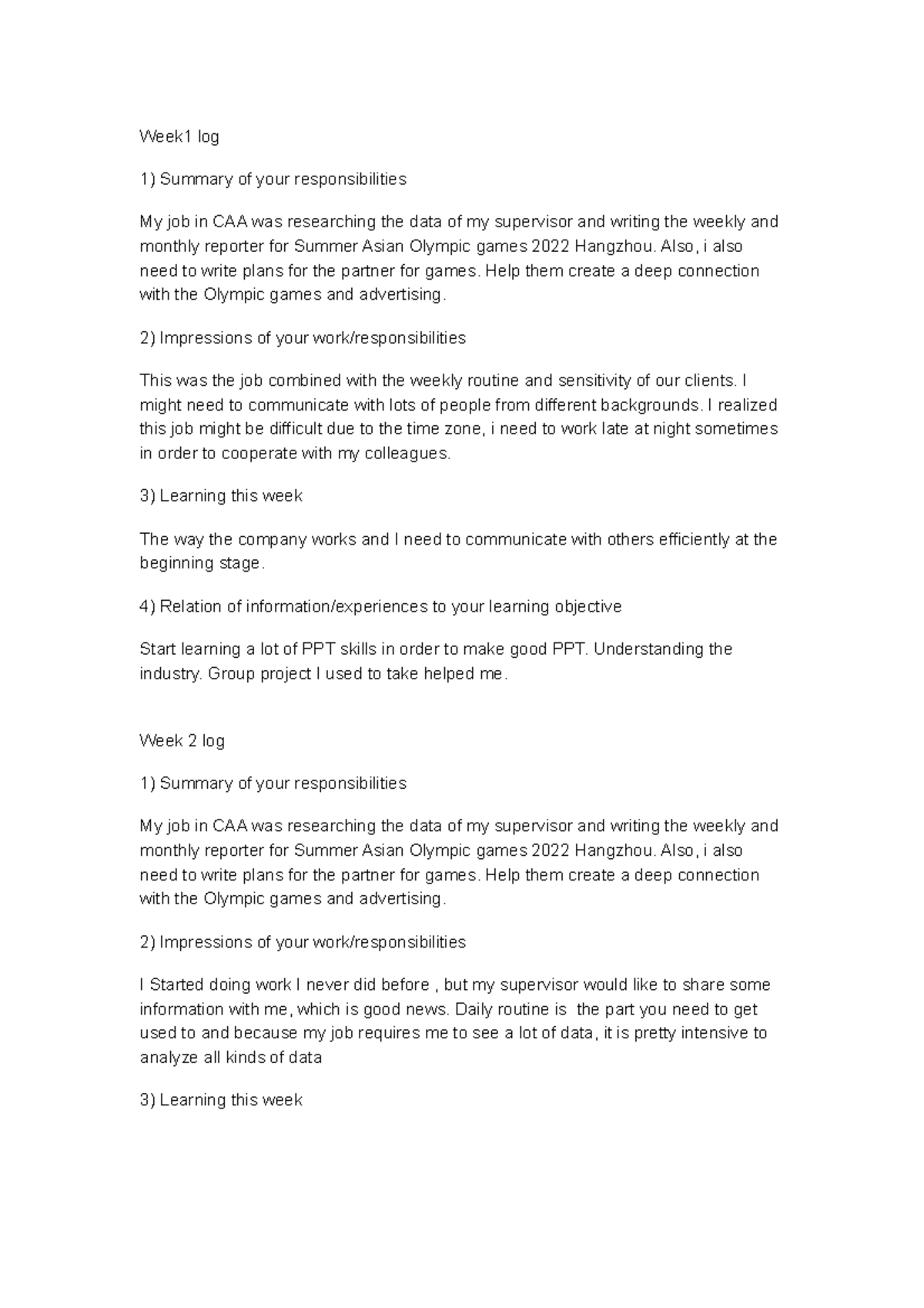 ESS 193 weekly log 1-9 - very impressive, u can see what i am doing for ...