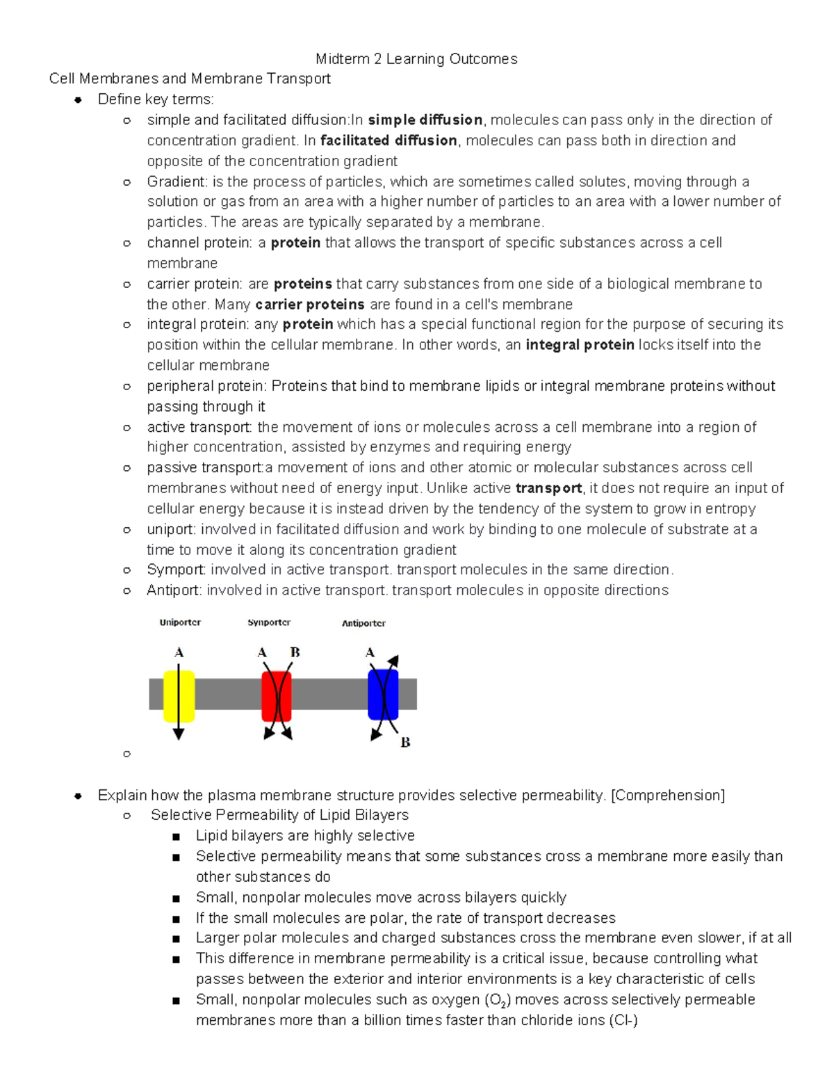 Midterm 2 Learning Outcomes - Midterm 2 Learning Outcomes Cell ...