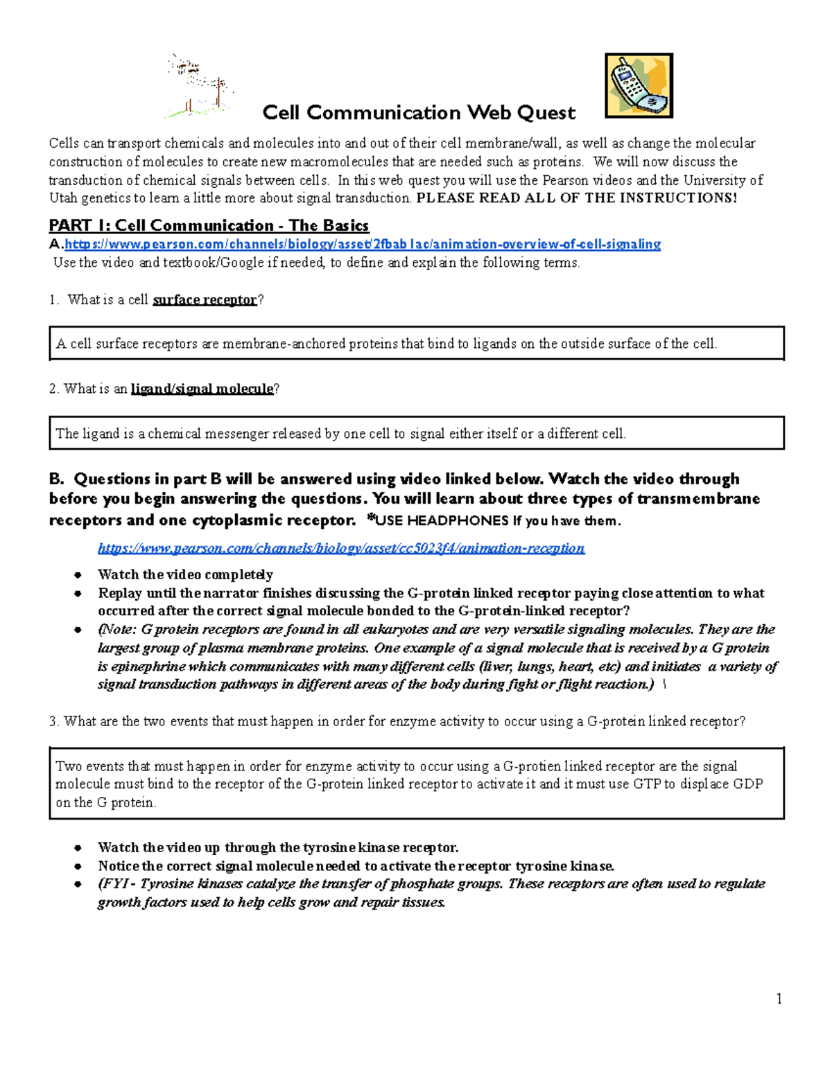 Copy of Cell Signaling Webquest 23-24 - Cell Communication Web Quest ...