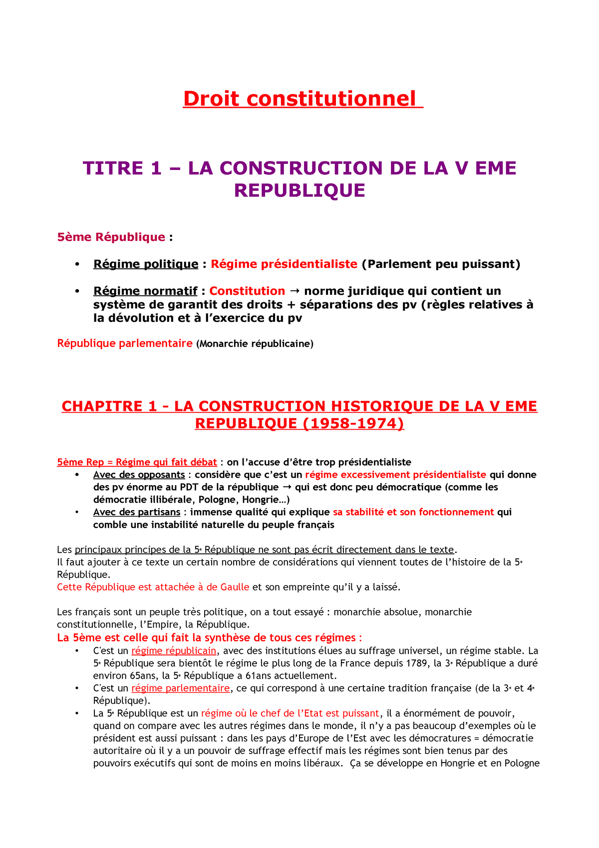 Droit Constitutionnel Pdf - Droit Constitutionnel TITRE 1 – LA ...