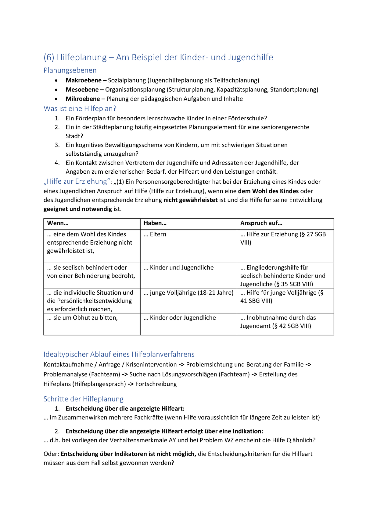 (6) Hilfeplanung + Diagnostik - (6) Hilfeplanung – Am Beispiel Der ...