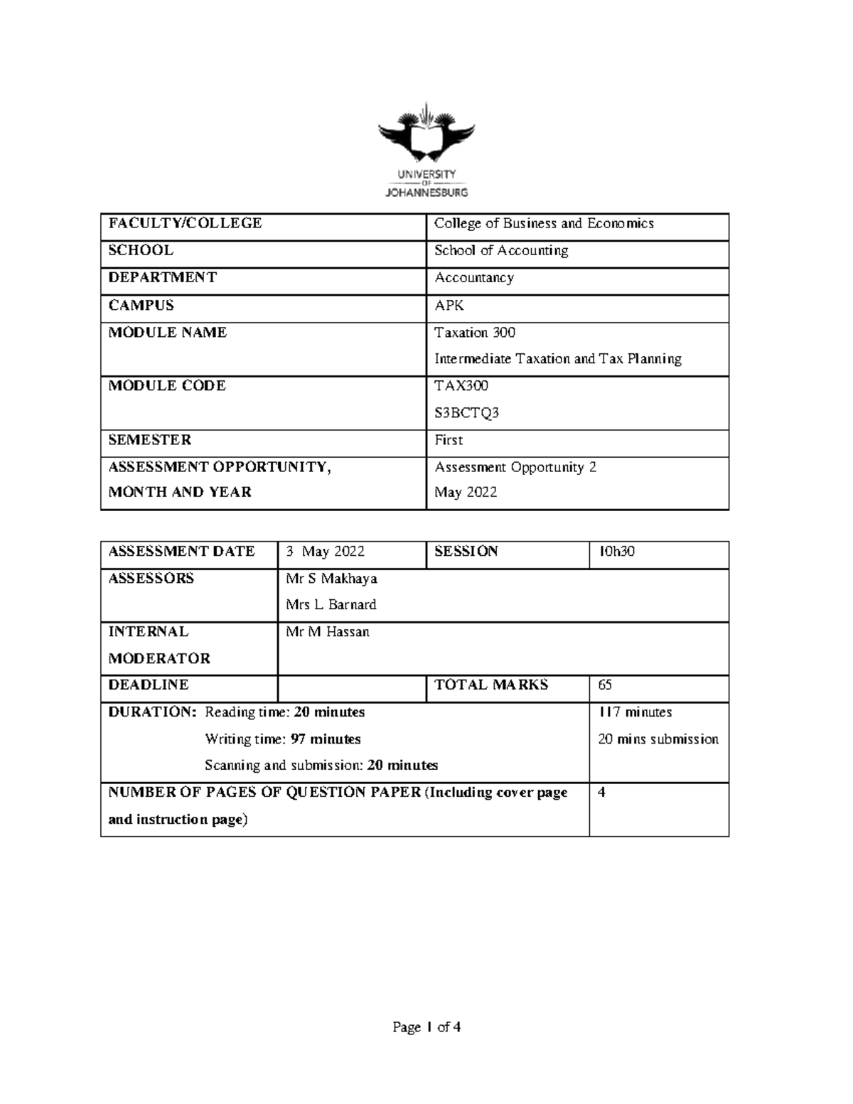2022 T2 Scenario assessment 5 FACULTY/COLLEGE College of Business