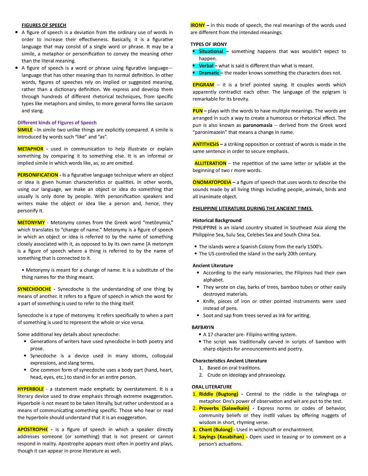 reviewer-1-some-notes-in-philippine-literature-figures-of-speech-a