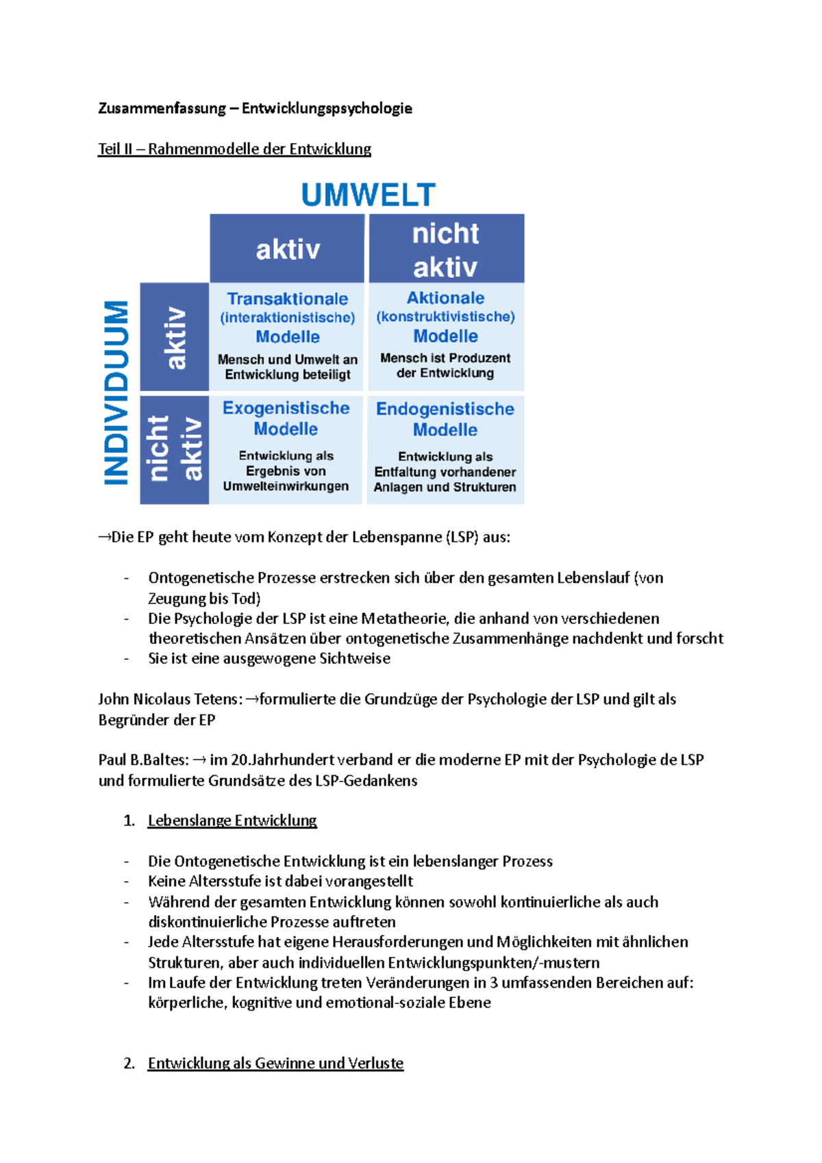 Entwicklungspsychologie 2 Und 3 - Zusammenfassung ...