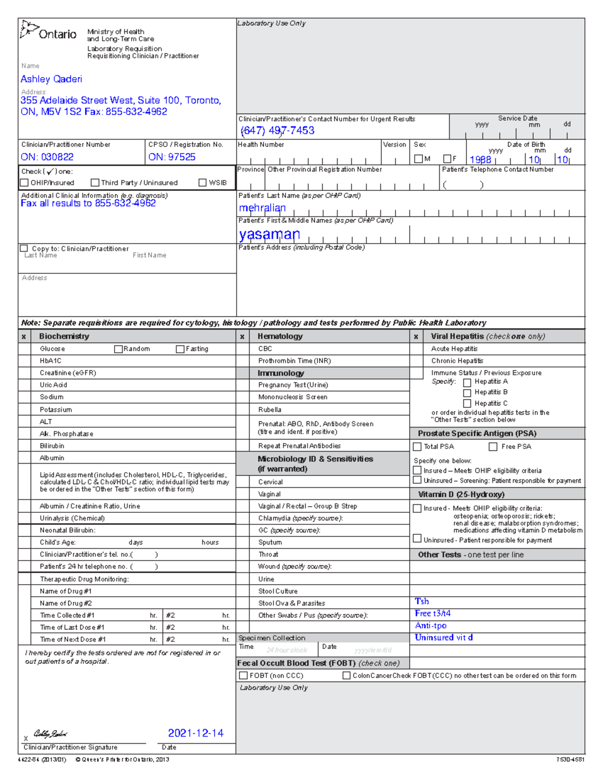 Requisition a51e1d5c 8b16 4100 b506 f24b5fcf588c - Specimen Collection ...